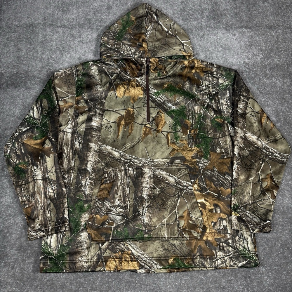 Gamehide Hoodie Men's 2X Green Camo‎ 1/4 Zip Long Sleeve Realtree